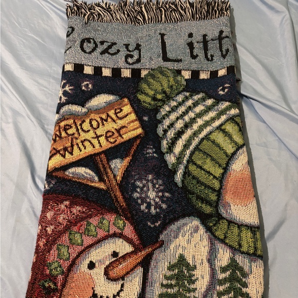 A Cozy Little Christmas Blanket Throw Fringed 50“ X 60” Debra Jordan Bryan - Picture 7 of 9